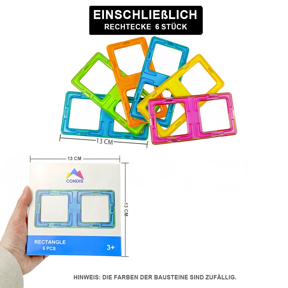 Condis Magnetische Bausteine Erweiterungsset Rechtecke 6 Stück - Condistoys